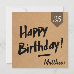 Happy Birthday-kaart - Mannen - Robuust kraftpapie Kaart