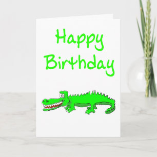 Happy Birthday-kaart met cartoon krokodil Kaart