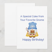 Happy Birthday Kaart met Gnome (Voorkant / Achterkant)