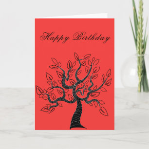 Happy Birthday Kaart met levensboom - Modern