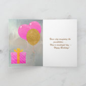 Happy Birthday Kaart met mooie bloemen (Binnen)