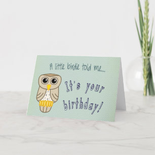 Happy Birthday Kaart met uil