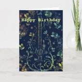 Happy Birthday Kaart Musical Flowers Guita (Voorkant)