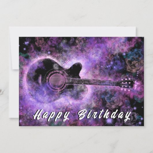 Happy Birthday-kaart Romantic Guitar Music (Voorkant)