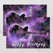Happy Birthday-kaart Romantic Guitar Music (Voorkant / Achterkant)
