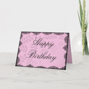Happy Birthday Kaart - Roze Kant