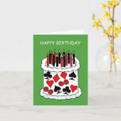 Happy Birthday Kaart Speler Gambler (Gele Bloem)