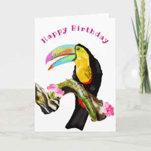 Happy Birthday Kaart Toucan Bird - Jouw tekst