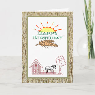 Happy Birthday Kaart voor boeren etc.