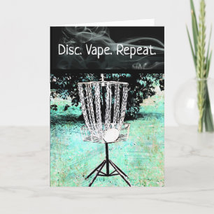Happy Birthday Kaart voor een Disc Golfer en Vaper