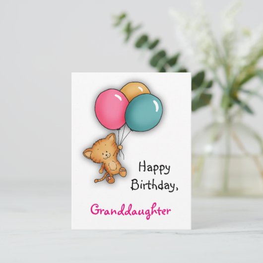 Happy Birthday Kaart voor kleindochter (Staand voorkant)