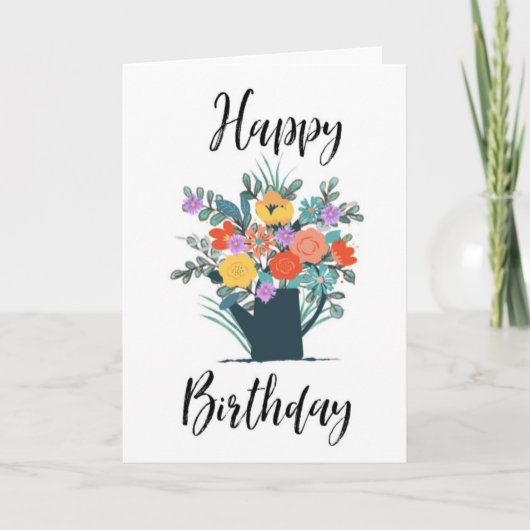 Happy Birthday Kaart Watering Can (Voorkant)