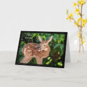 Happy Birthday Kaart White-Tailed Deer Fawn (Gele Bloem)