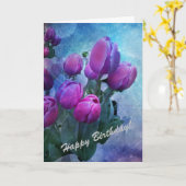 Happy Birthday Kaart zegt het met tulpen (Gele Bloem)