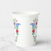 Happy Birthday Kalocsai Flower Folk Art Papieren Bekers (Rechts)