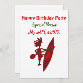 Happy Birthday Kayaker Virtual Kaart (Voorkant / Achterkant)