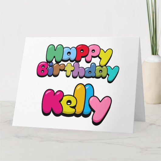 Happy Birthday Kelly Kaart (Voorkant)
