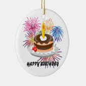 Happy Birthday Keramisch Ornament (Rechts)