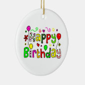 Happy Birthday Keramisch Ornament (Rechts)