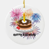 Happy Birthday Keramisch Ornament (Achterkant)