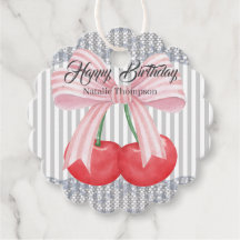 Happy Birthday Kersen blauw strepen pastel