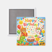 Happy Birthday Kids Party Magnet (Recto/Verso)