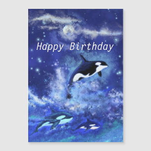 Happy Birthday - Killer Whales on Full Moon
