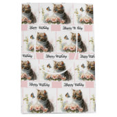 Happy Birthday Kitten in de tuin Medium Cadeauzakje (Voorkant)