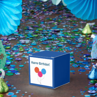 Happy Birthday kleurrijke ballonnen Cartoon Bedankdoosjes