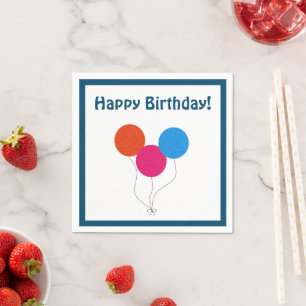 Happy Birthday kleurrijke ballonnen Cartoon Servet