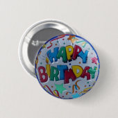 Happy Birthday-knop Ronde Button 5,7 Cm (Voorkant /achterkant)
