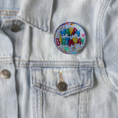 Happy Birthday-knop Ronde Button 5,7 Cm (In situ)