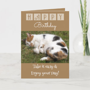 Happy Birthday laat je gemakkelijk kattenfoto brui Kaart