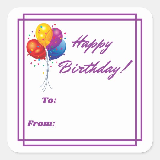 Happy Birthday Labels (Voorkant)