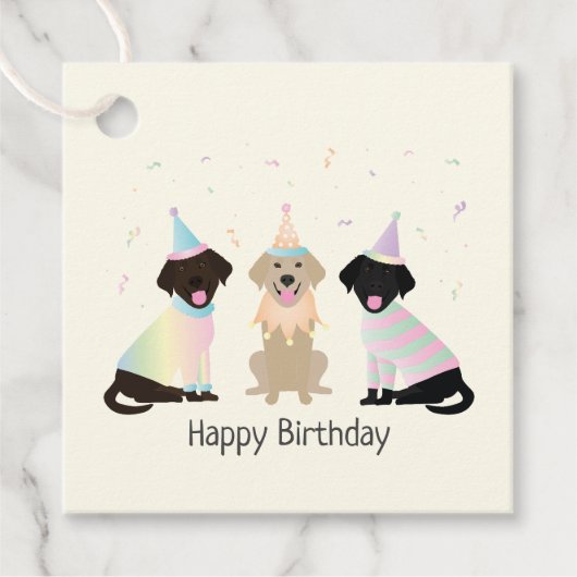 Happy Birthday Labrador Retriever Honden Bedankjes Labels (Voorkant)