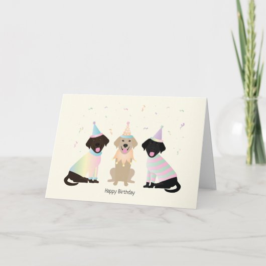 Happy Birthday Labrador Retriever Honden Kaart (Voorkant)