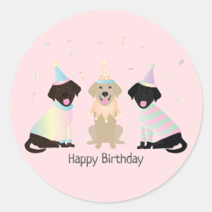 Happy Birthday Labrador Retriever Honden Ronde Sticker