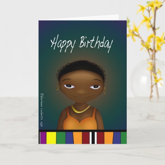 Happy Birthday Lady Kaart (Gele Bloem)