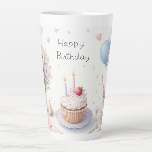 Happy Birthday Latte Mok (Voorkant)