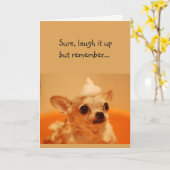 Happy Birthday Laugh het op Fun Dog Greeting Kaart (Gele Bloem)