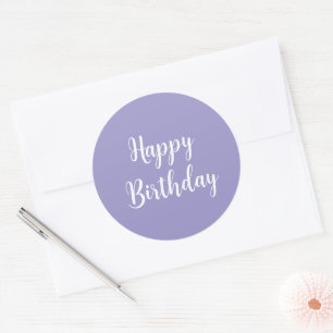 Happy Birthday Lavendel Paarse Custom Kleur Trendy Ronde Sticker