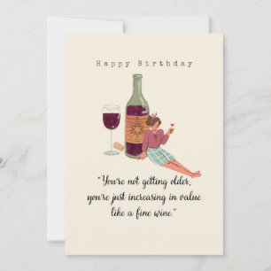 Happy Birthday - Leeftijd en wijn Kaart