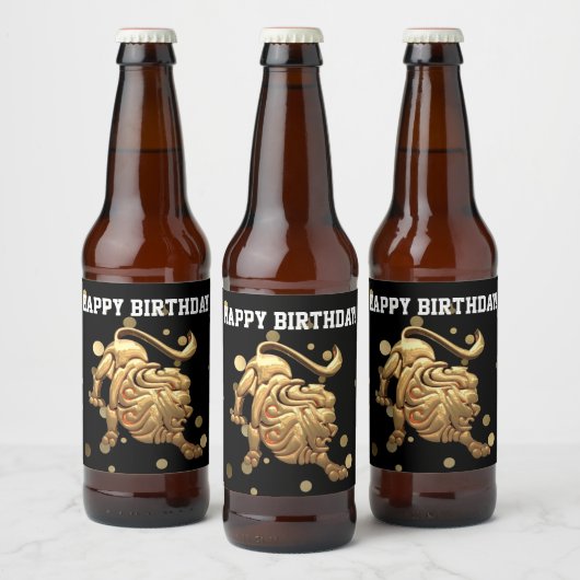 Happy Birthday Leo Bier Etiket (Flessen)