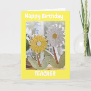 HAPPY BIRTHDAY *LERER* MET DAISIES KAART