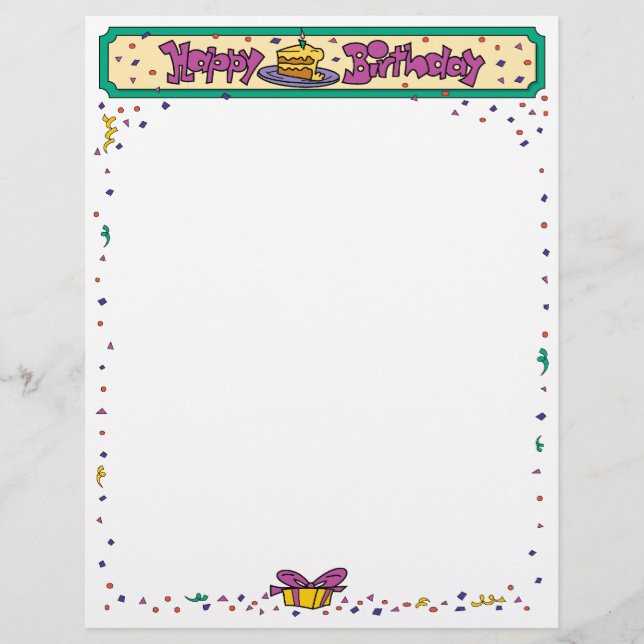 Happy Birthday Letterhead (Voorkant)