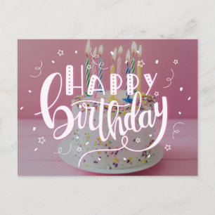 Happy Birthday lettering concept Uitnodiging Briefkaart