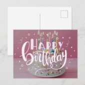 Happy Birthday lettering concept Uitnodiging Briefkaart (Voorkant / Achterkant)
