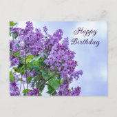 Happy Birthday Levendige Paarse Lila bloemen Briefkaart (Voorkant)