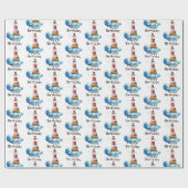 Happy Birthday Lighthouders op White Cadeaupapier (Vlak)