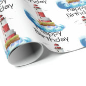 Happy Birthday Lighthouders op White Cadeaupapier (Rol Hoek)